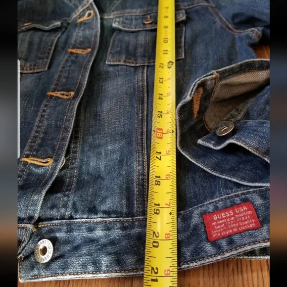 SOLD! Guess Vintage Authentic Original Jean Jacket 100% Cotton Women's Size L - Picture 10 of 15